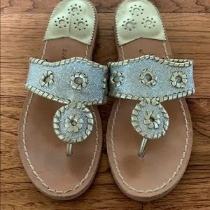 Jack Rogers gold and silver glitter sandal